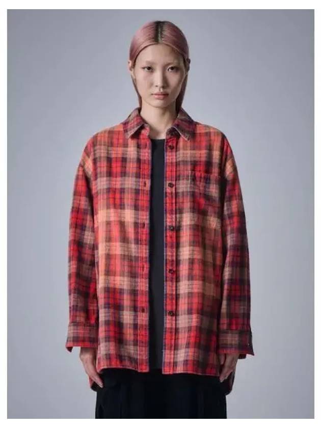 Check Overdyed Shirt Red Domestic Product GM0024080918250 - JUUN.J - BALAAN 1