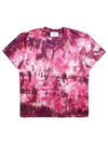 Tie Dye Short Sleeve T-Shirt Pink - AMI - BALAAN 2