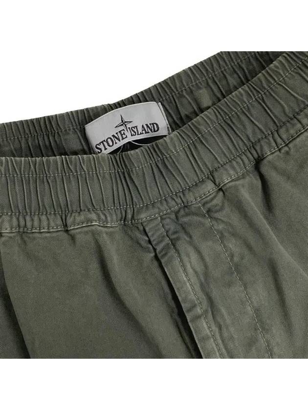 Stretch Cotton Cargo Straight Pants Green - STONE ISLAND - BALAAN 5