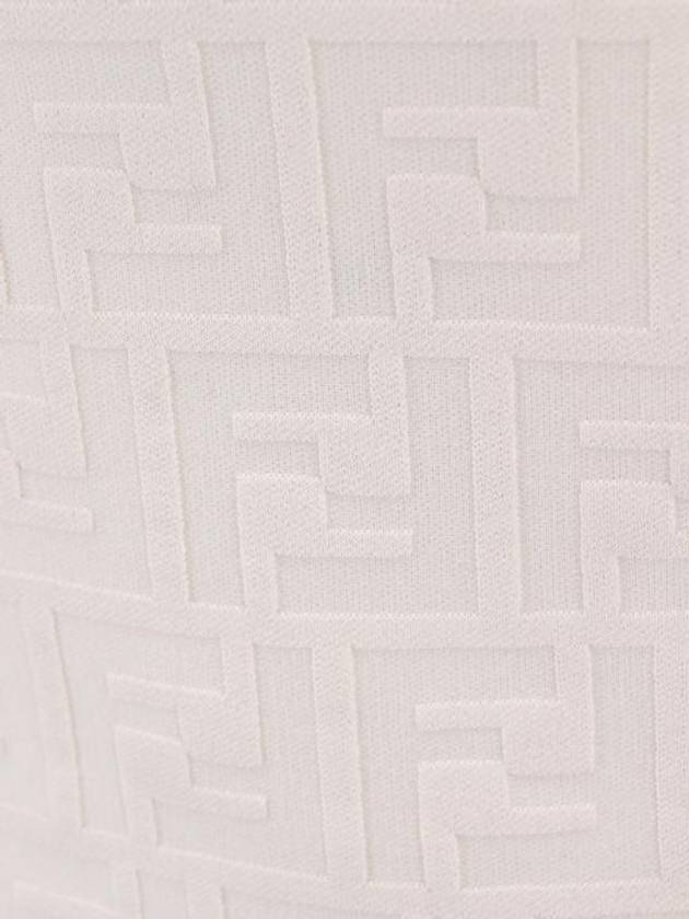 FF intarsia viscose knit top white - FENDI - BALAAN 4