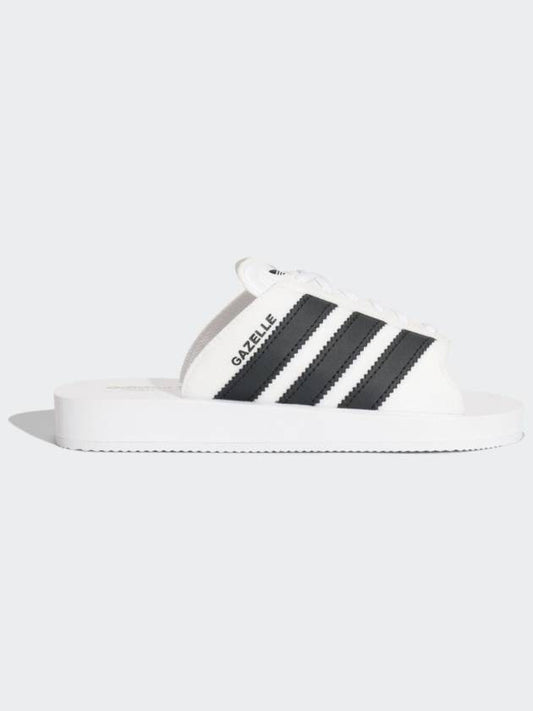 Adidas Gazelle Beach Slides Core Black White JQ7420 - ADIDAS ORIGINALS - BALAAN 1