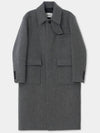 Oversized Out Pocket Felt Mac Coat Gray - KINETO - BALAAN 3