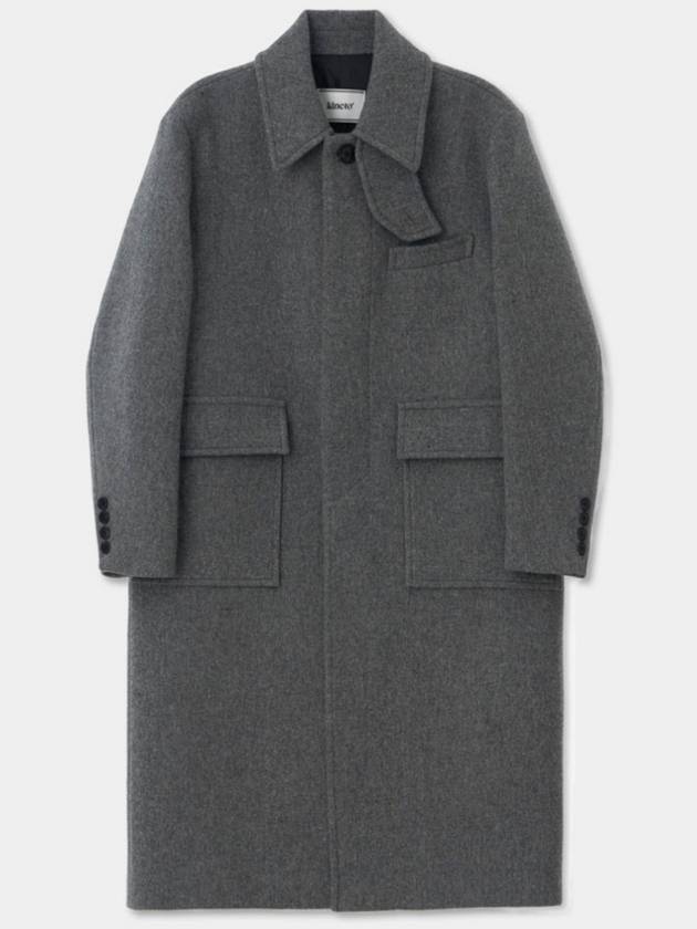 Oversized Out Pocket Felt Mac Coat Gray - KINETO - BALAAN 3