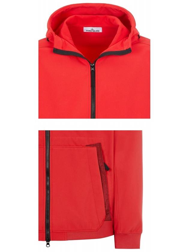 Men's Wappen Patch Softshell Zip Up Hoodie Red - STONE ISLAND - BALAAN 6