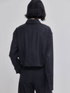 signature backplate wrinkle detail bolero jacket deep gray - LIE - BALAAN 5