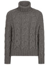 Baby Yak Cable Turtleneck Grey - TOM FORD - BALAAN 2