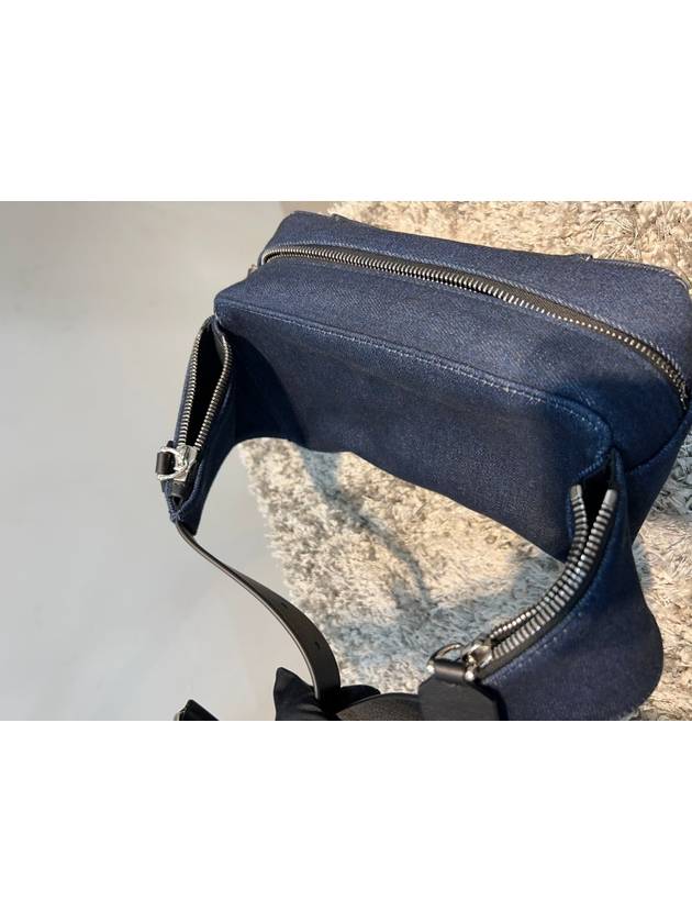 V logo denim belt bag blue - VALENTINO - BALAAN.