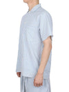 Poplin Pajamas Organic Cotton Short Sleeve Shirt Placid Blue - TEKLA - 4