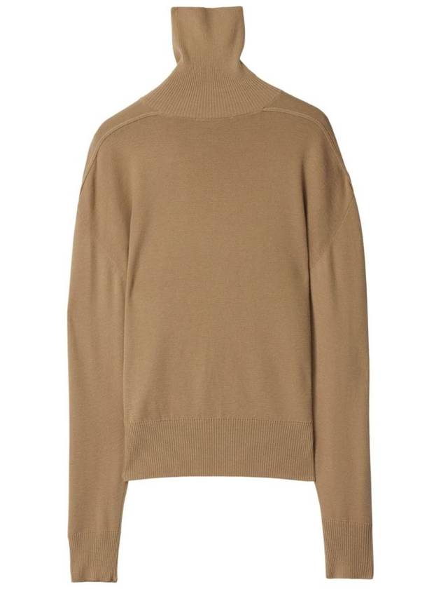 Roll Neck Wool Knit Top Flax - BURBERRY - BALAAN 5