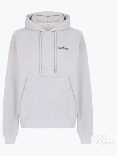 Arrow Logo Cotton Hoodie Grey - OFF WHITE - BALAAN 2