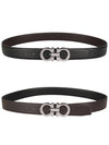 Reversible Gancini Leather Belt Black - SALVATORE FERRAGAMO - BALAAN 10