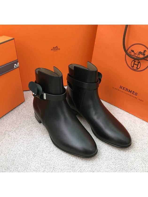 Neo Leather Ankle Walker Boots Black - HERMES - BALAAN 4