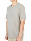 Men's Henry Neck Cotton Short Sleeve T-Shirt Grey - TEN C - BALAAN 3