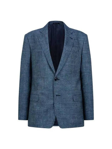 Men s patterned no cheat single jacket blue green 271710 - GIORGIO ARMANI - BALAAN 1