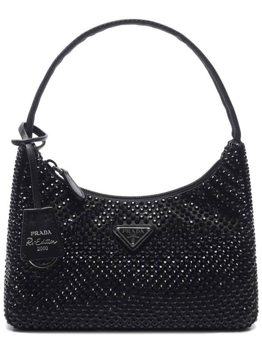 Crystal Satin Mini Bag Black - PRADA - BALAAN 2