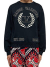 V logo sweatshirt sweatshirt navy - VALENTINO - BALAAN.