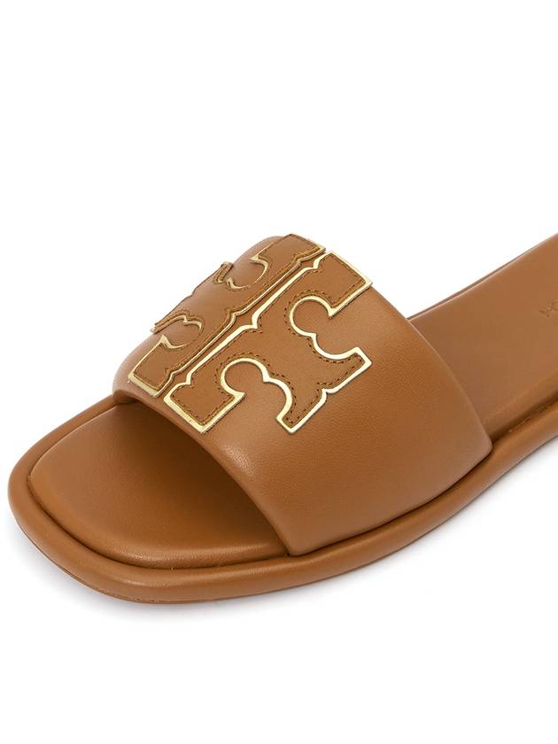 Double T Slide Slippers Brown - TORY BURCH - BALAAN 8