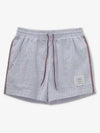 RWB Trimmed Striped Swim Shorts Light Blue - THOM BROWNE - BALAAN 2