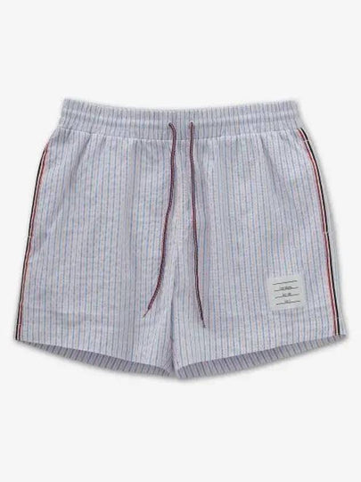 RWB Trimmed Striped Swim Shorts Light Blue - THOM BROWNE - BALAAN 2