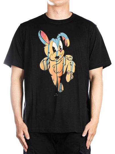 Painted Bunny Print Short Sleeve T-Shirt Black - PAUL SMITH - BALAAN 2