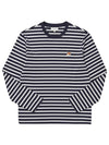 Fox Head Patch Regular Marin Long Sleeve T Shirt Navy Stripes - MAISON KITSUNE - BALAAN 2