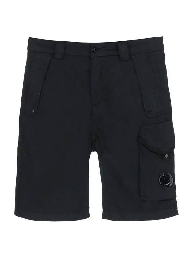 Lens Wappen Twill Stretch Cargo Shorts Black - CP COMPANY - BALAAN 1