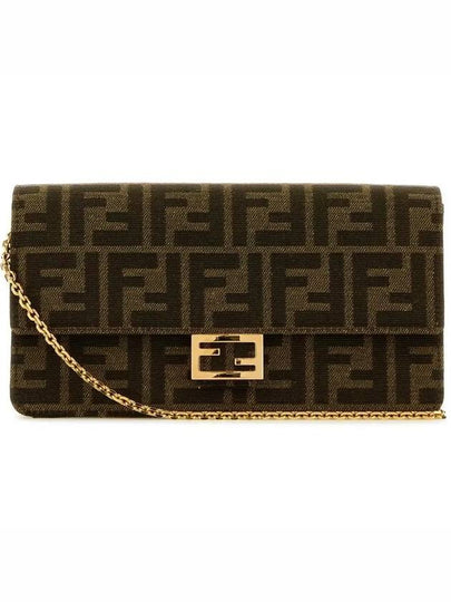 Baguette FF Fabric Shoulder Long Wallet Brown - FENDI - BALAAN 2