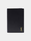 Monogram Logo Card Passport Wallet Black - SAINT LAURENT - BALAAN 5