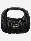 Wander Matelasse Nappa Leather Hobo Mini Bag Black - MIU MIU - BALAAN 2