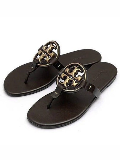 Women's Metal Miller Soft Flip Flops Black - TORY BURCH - BALAAN 2