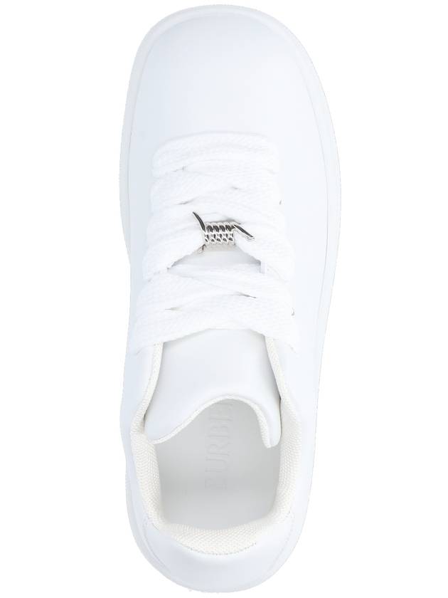 Kids Embossed Logo Leather Sneaker White - BURBERRY - BALAAN 6