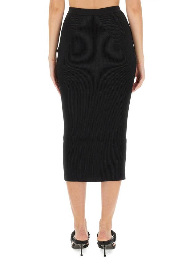 Rib Knit Pencil Skirt Black - ALEXANDER MCQUEEN - BALAAN 4