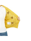 Embroidered Butterfly Pointel Alpaca Cardigan Yellow - ALESSANDRA RICH - BALAAN 10