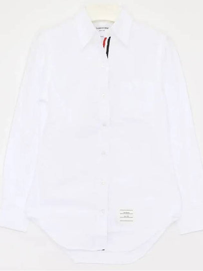 Women's Hidden Three Stripes Oxford Classic Shirt White - THOM BROWNE - BALAAN 2