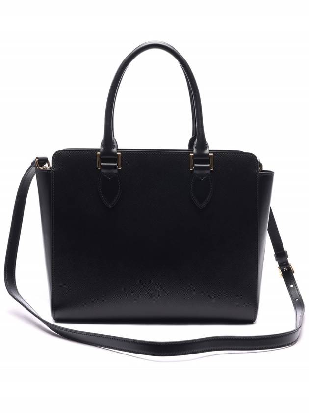 Triangle Logo Saffiano Tote Bag Black - PRADA - BALAAN 5