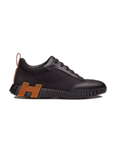 Bouncing Sneakers Technical Canvas Calfskin & Noir Miel - HERMES - BALAAN 1