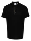 Men's Embroidered Logo Cotton Polo Shirt Black - BURBERRY - BALAAN 2