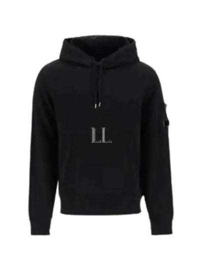 Brushed Emerized Diagonal Fleece Lens Hoodie Black - CP COMPANY - BALAAN 2