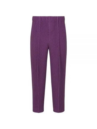 Pleats Bottoms Straight Pants Purple - ISSEY MIYAKE - BALAAN 2