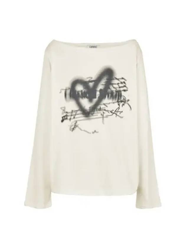 heart boat neck top ivory - CERRIC - BALAAN 1