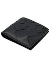 Intrecciato Leather Bi Fold Half Wallet Black - BOTTEGA VENETA - BALAAN 7