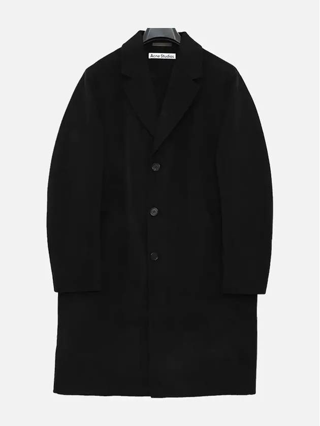 Men's Button Up Single Breasted Coat Black - ACNE STUDIOS - BALAAN 3