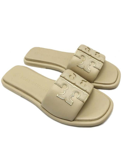 Double T Slide Slippers Beige - TORY BURCH - BALAAN 2