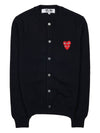 Double Heart Waffen Cardigan P1N075 BLACK - COMME DES GARCONS - BALAAN 1