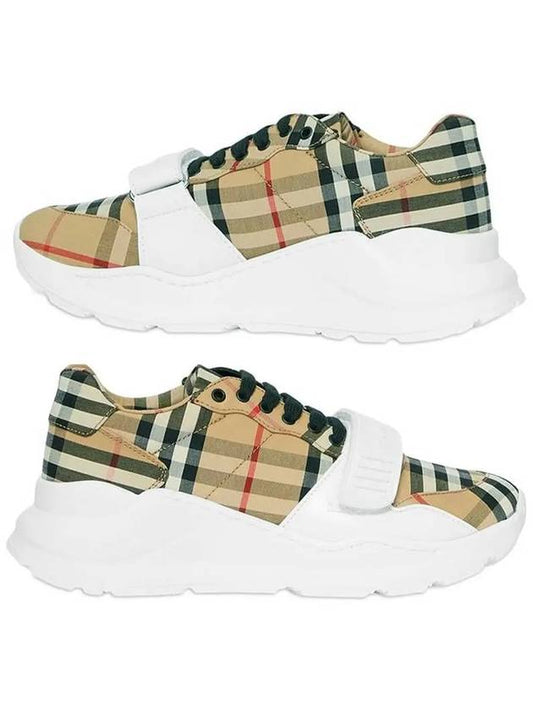 Vintage Check Cotton Sneakers Archive Beige - BURBERRY - BALAAN 2