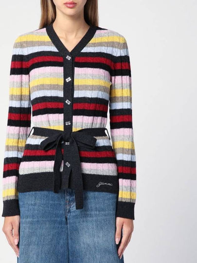 Stripe Belt Cardigan - GANNI - BALAAN 2