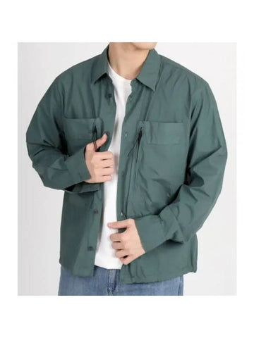 Cotton Popeline Over Long Sleeve Shirt Green - CP COMPANY - BALAAN 1