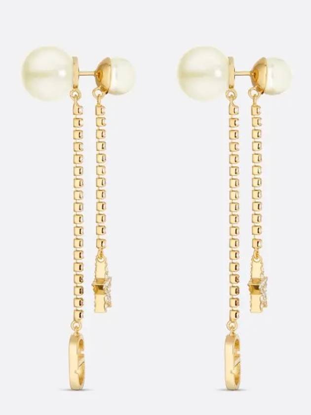 Tribales White Resin Pearl Earrings Gold - DIOR - BALAAN 3