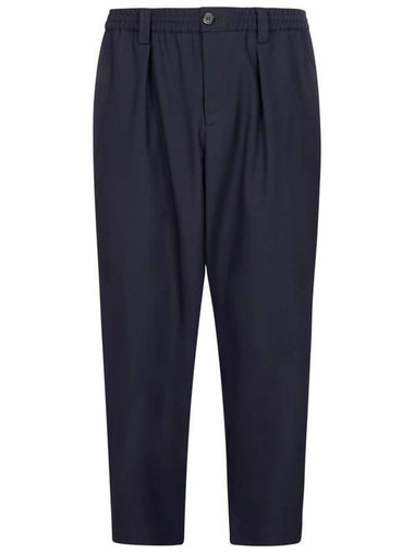 Wool Cotton Straight Pants Navy - MARNI - BALAAN 1