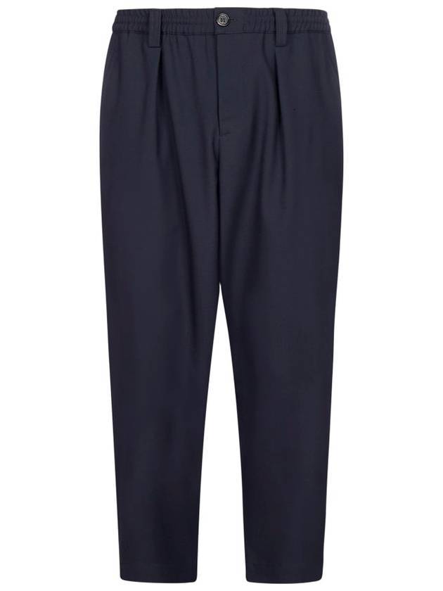 Wool Cotton Straight Pants Navy - MARNI - BALAAN 1